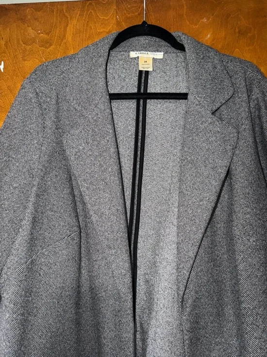 Women's gray open-front coatigan - Picture 2 of 5